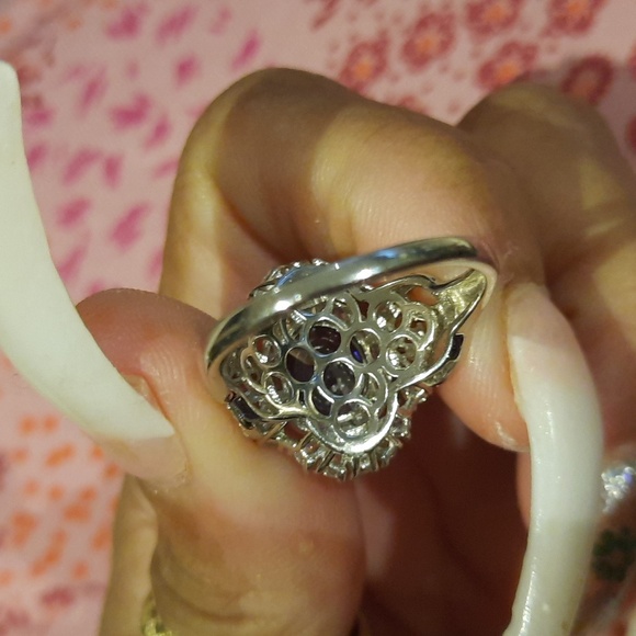 NWT AUTHENTIC GENUINE STERLING SILVER BELLA LUCE TANZANITE COCKTAIL RING size 7 - Picture 3 of 8